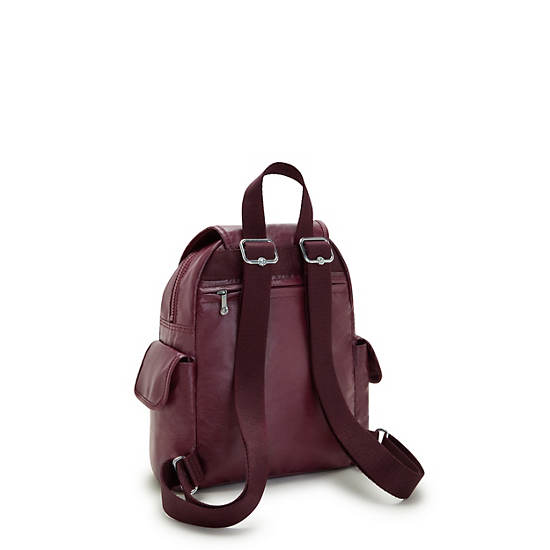 Kipling City Pack Mini Classic Metallic Backpacks Burgundy Lacquer | CA 1480MQ